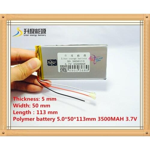 5050113 3.7V 3500mah rechargeable batteries polymer lithium Li-ion battery for tablet pc 7 inch MP4 MP5 battery