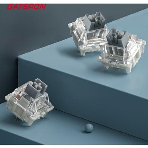 Original Gateron Silver Pro Switch Mechanical Keyboard Linear Feel 45g 3 Pins Factory Pre-lubricate Dual Spring PC Game
