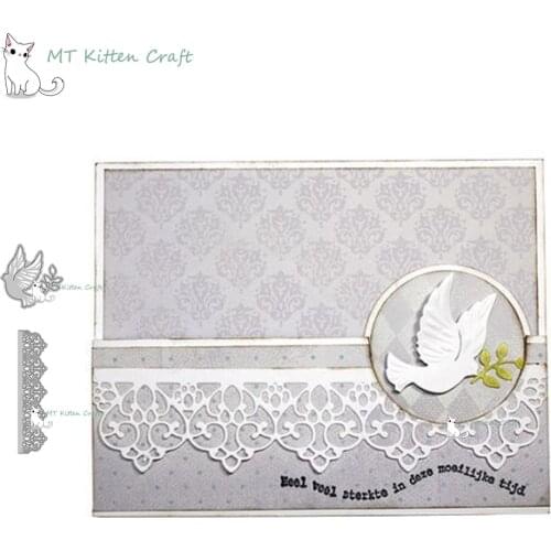 MT Craft Peace Dove Lace Edge Metal Cutting Dies Stencils DIY Scrapbooking Photo Album Decorative Embossing Paper Card Crafts