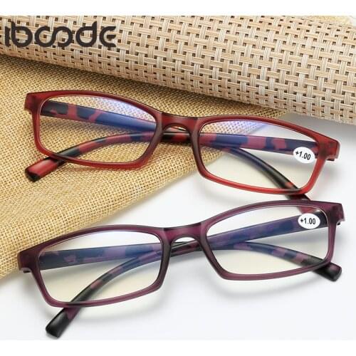 Iboode Reading Glasses Men Anti Blue Rays Presbyopia Eyeglasses Antifatigue Computer Eyewear With +1.5 +2.0 +2.5 +3.0 +3.5 +4.0