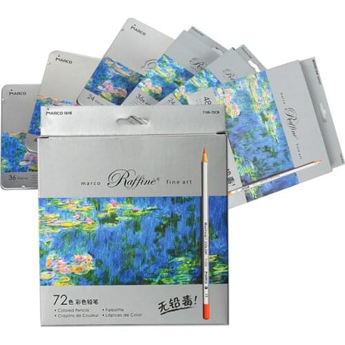 Marco 24/36/48/72pcs Colored Pencil Painting Set Non-toxic Lead-free Oily Color Pencil Writing Pen School Supplies art supplies