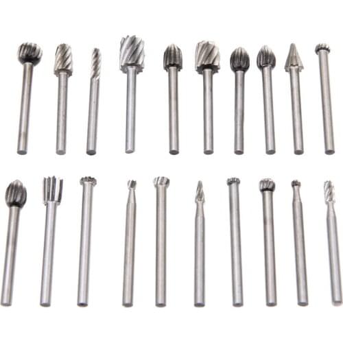 6/20pcs/Set 3mm Wood Drill Bit Nozzles for Dremel Attachments HSS Stainless Steel Wood Carving Tools Set Woodworking