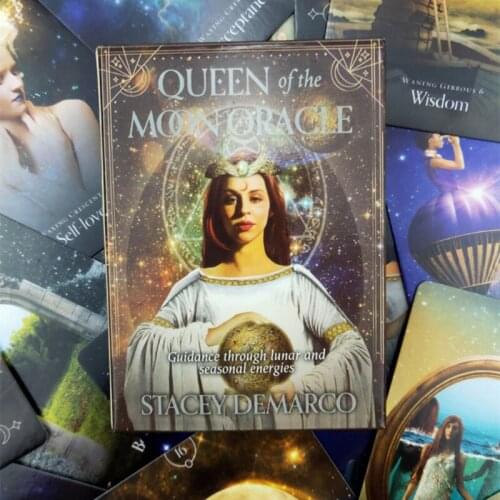 Queen of The Moon Oracle Card Full English Party Board Game 44 Cards Deck Tarot