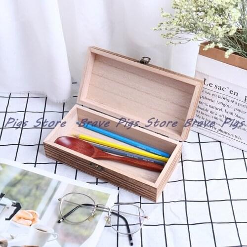 New Retro Jewelry Box Desktop Natural Wood Clamshell Storage Hand Decoration Wooden Box Postcard Storage Box