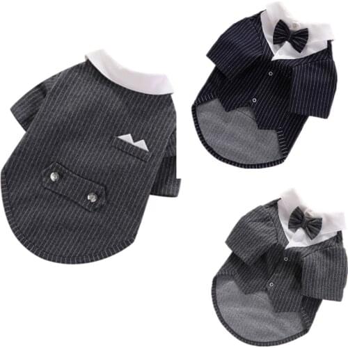 Dog Clothes Suit Tuxedo Wedding Dress Yorkie Clothes Poodle Bichon Pomeranian Schnauzer Pet Clothing Outfit