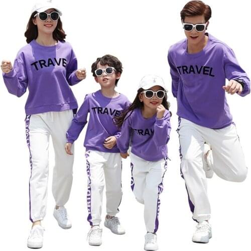Family Matching Clothes New Autumn Winter Mother Father Kid Sports Causal Suit Family Travelling Matching Set Children Sets