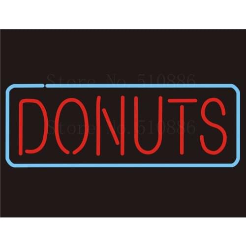 Custom NEON Sign Board Donuts Bred Restaurant GLASS Tube Bar Club Pub Display Store Shop Light Signboard Signage Signs 17*14"