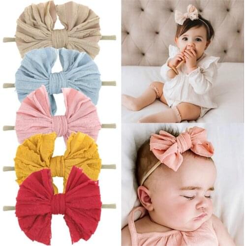 Baby Girls Headband Toddler Lace Big Bow Turban Infant Bunny Hairband Hair Accessories