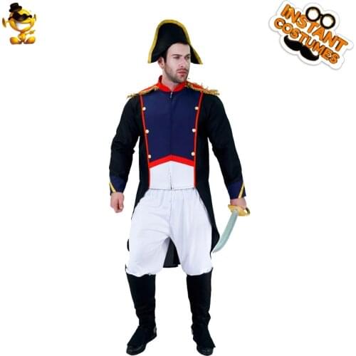 QLQ Men Napoleon Costume Cosplay Adult Halloween Party Role Play Christmas Black Napoleon Outift Male Clothes