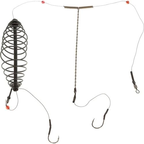 Fishing Bait Cage 7cm Rubber Carp Fishing Lure Swivels Inline Copper Trap Basket Feeder Cage Hook Hair Rig Group Coarse Tool B4