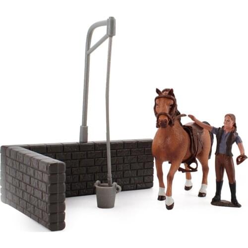 Horse Figure Set Scene for Kids Sculpture Model Gift for Kids [Living Room