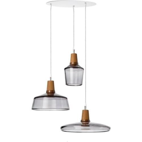 Modern Wood Hanging Decorative Glass Clear Creative Pendant Lamp kitchen chandelier