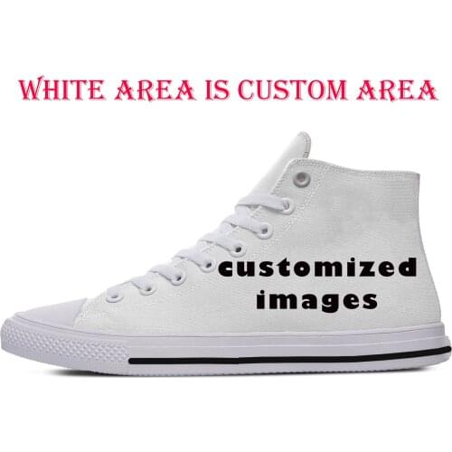 Unisex High Top Canvas and Canvas Shoes Casual Custom Printed Shoes Youth Solid Color DIY Black and White Lightweight Sneakers