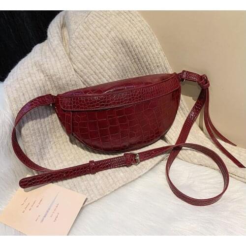 2021 Women PU Fashion Waterproof Chest Bag Fanny Pack Ladies Waist Pack