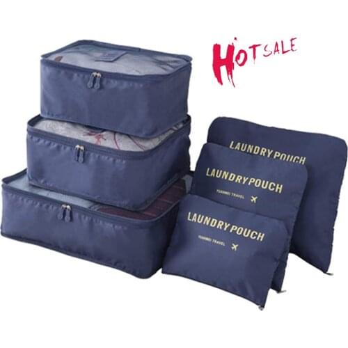 6 PCS/Set Storage Bag Organizer For Clothes Tidy Room Organizer Wardrobe Suitcase Pouch Travel Underwear Shoe Bag Organizer Bag