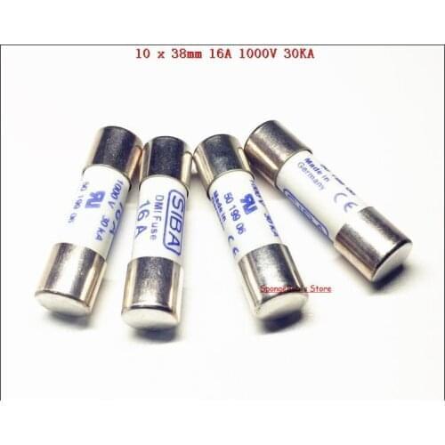 1pcs 10 x 38mm 16Amp 16A 1000V 30KA SIBA Ceramics Fuse DMI-Fuse 50 199 06
