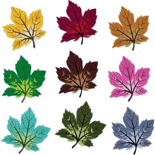 1PC New Arrival Leaves Leaf Iron On Patch Sewing On Embroidered Applique Patch Clothes Stickers Garment DIY Apparel Accessories