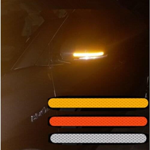 Car Stickers Rearview Mirror Reflective Strip Anti-collision Warning Stickers 1 Pcs