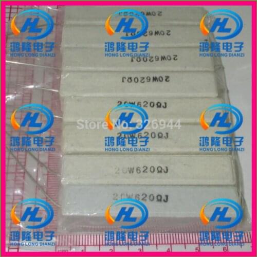 10pcs/lot) 20W 620 ohm +/-5% Horizontal cement resistor / 20W 620R ohm 5% Cement resistance / 20W 620RJ Ceramic resistor