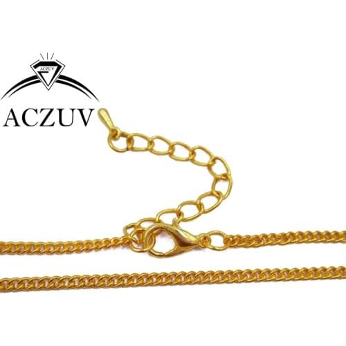 100pcs 2mm 20cm to 80cm Gold Plated Metal Encryption Curb Chain Necklaces Bracelets Watch Chains for Pendant Jewelry FCC006