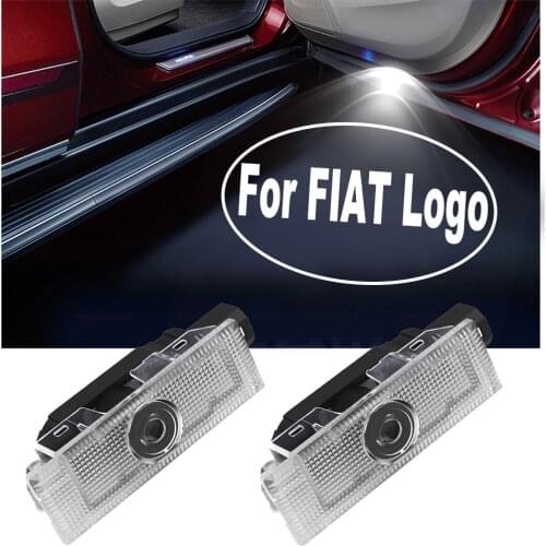 2pcs For Fiat Logo Door Light Courtesy Welcome Light For Fiat 500X Grande Punto LED Shadow Ghost Emblem Projector 12V Car Tuning