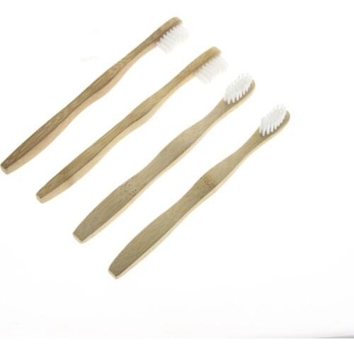 FDA Certification 4Pcs/Set Flat Handle Natural Eco Friendly Soft Bristle Travel Kid Children Bamboo Toothbrush