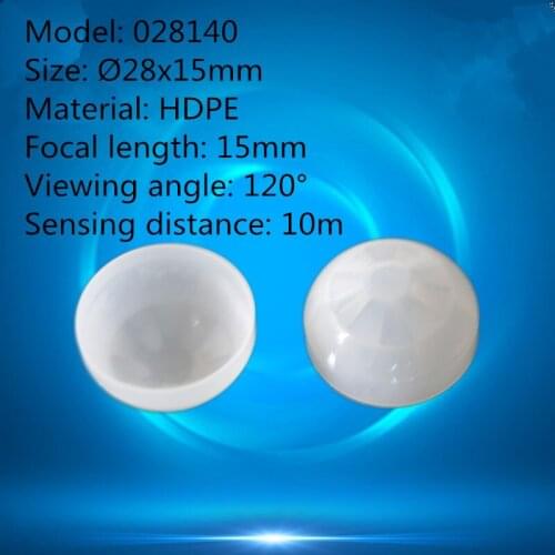 50pcs 028140 dome shape human body infrared PIR sensor HDPE plastic fresnel lens 28x15mm focal length 15mm