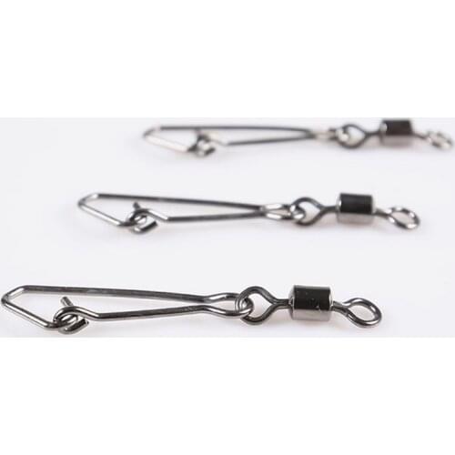 50PCS 2# 4# 6# 8# 1/0 Stainless Steel Fishing Copper Connector Pin Bearing Rolling Fishing Tackle Accessories Fast Swivel Tackle