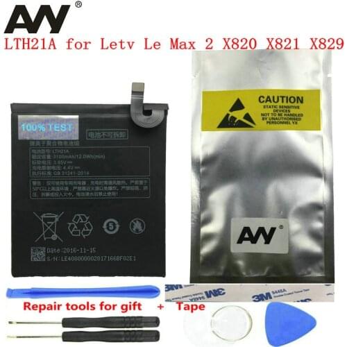 AVY Battery LTH21A for Letv Le Max 2 X820 X821 X829 LeEco Max2 Mobile Phone Rechargeable Li-polymer Batteries 3100mAh Tested