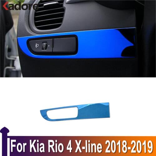 For Kia Rio 4 X-line 2018 2019 Car Interior Accessories Stainless Steel Headlight Switch Buttons Cover Trim Car Styling Stickers