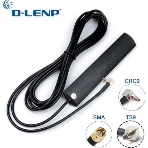 Dlenp 3dbi GSM Antenna with SMA Male/ TS9/ CRC9 Connector GSM Aerial RG174 With 2.5M Length Cable