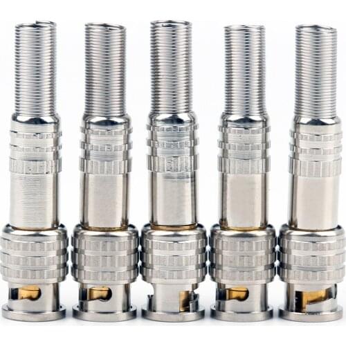 Artudatech 5 Pcs BNC Male Compression Adapter To Coaxial Video RG59 Cable CCTV Camers high quality