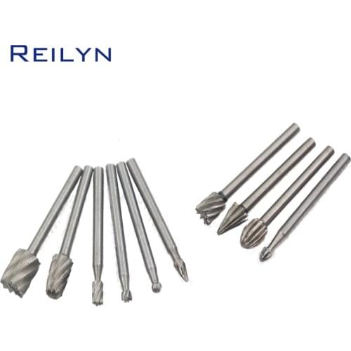 Reilyn Free Shipping 6pc Woodworking Milling Cutter Woodworking Graver Carver Bits Rotary File Set For Dremel Rotary Tool
