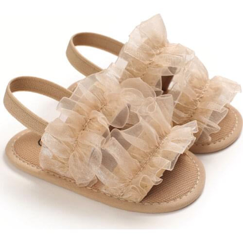 Cute Summer New Baby Girls Sandal Mesh Lace Princess Perspective Anti-Slip Shoes Sandals Toddler Soft Soled Shoes Prewalker
