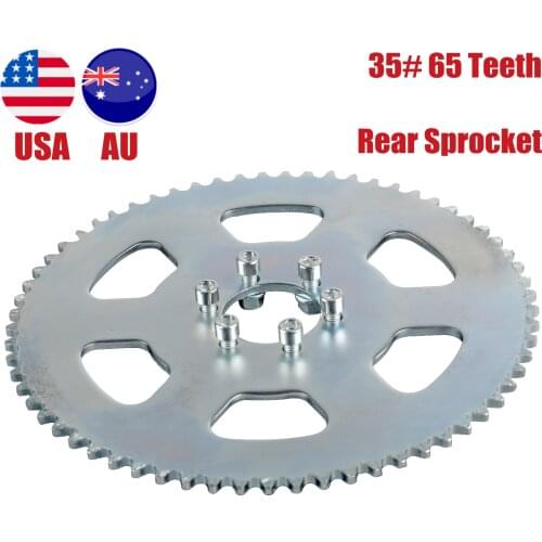 TDPRO Motorcycle Transmission System #35 Chain 65Teeth Rear Sprocket With Bolt For Mini Bike Go Kart Trike ATV Go Kart Cart