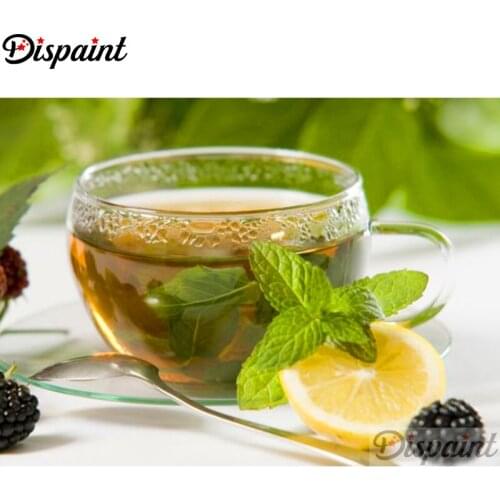 Dispaint Full Square/Round Drill 5D DIY Diamond Painting "Tea fruit scenery" 3D Embroidery Cross Stitch Home Decor Gift A11629