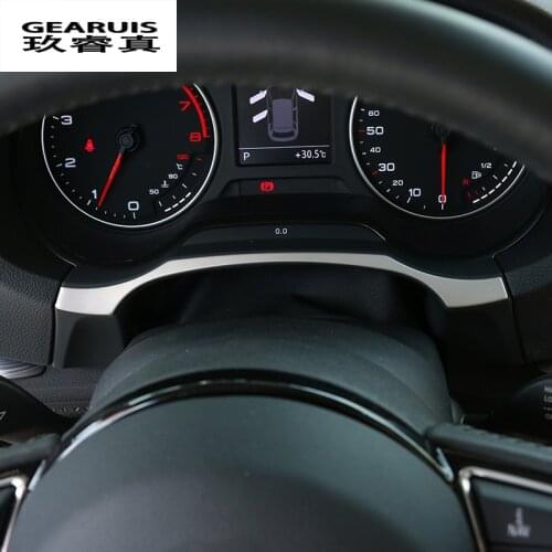 For Audi A3 8V Sedan Hatchback 2013 - 2016 Car Chrome Stainless Steel Dashboard Trim Ring Decoration With Stickers Accessories