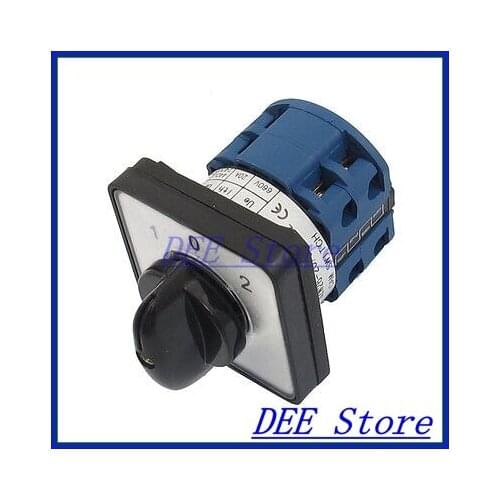 Electric 3 Position 8 Terminals Rotary Cam Changeover Switch 660V 20A