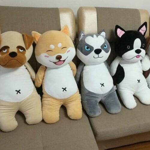 Fancytrader Cuddly 80cm Big Soft Cartoon Husky Plush Pillow Shiba Inu Hug Cushion 31'' Stuffed Animal Dog Toy Doll Child Gift