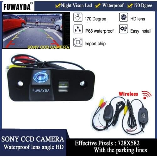 FUWAYDA Free Shipping !! Wireless SONY CCD Chip Car Rear View Guide Reference Line CAMERA for Hyundai SANTA FE / Azera / Santafe