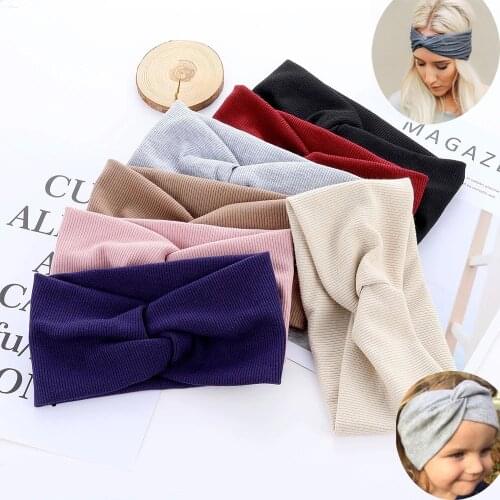 IFMIA 13 Color Cotton Headband For Women Girl Baby Headband 2020 Elastic Knot Headbands Twist Fashion Cross Hair Accessories