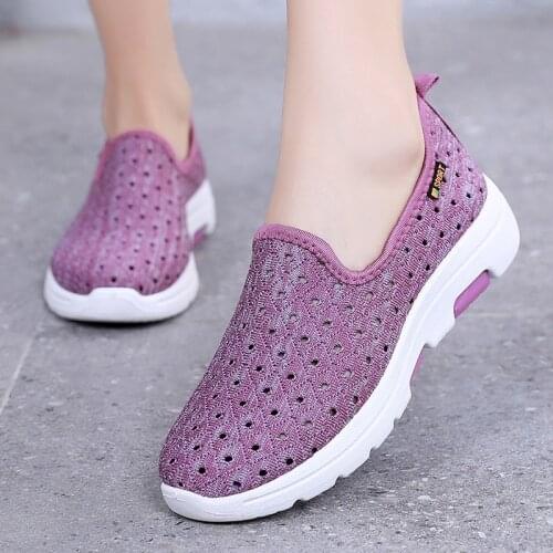 Summer Women Loafers Mesh Breathable Hollow Slip-on Ballet Flats Woman Korean Womens Platform Luxury Shoes Female Sneakers