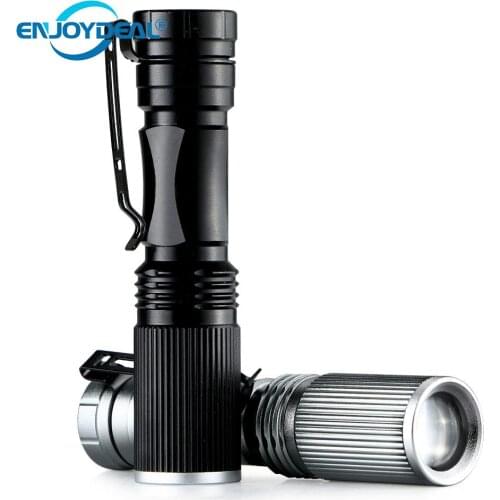 Powerful led Flashlight Zoomable Tactical 1000LM Lanterna LED Waterproof Flashlight Torch Focus Light Lamp AA Black /Silver