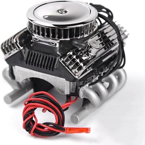 For GRC V8 Simulate Engine Motor With Dual Cooling Fan F82 for 1/10 TRX4 SCX10 RC4WD D90 RC Crawle Car Accessories