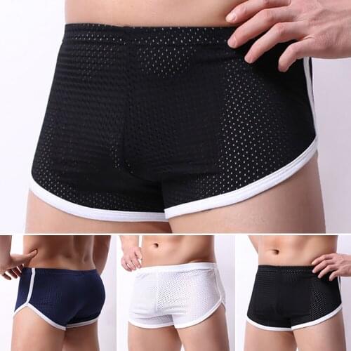 Mens Gym Shorts Underwear Shorts Running Underpants Breathable Running Mens Boxer Sport Fitness Shorts Training Males Briefs