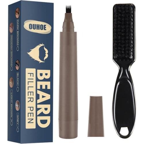 Beard Filling Pen Kit Men Waterproof Male Mustache Pencil Filler Shaping Grooming Set Barber Hair Repair Tool Beard Care
