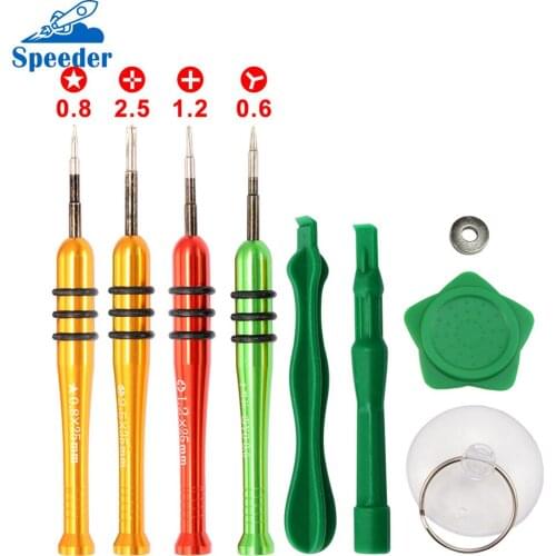 9-In-1 Precision Screwdriver Set for iPhone 7 8 X hands Repair Tools Kit LCD Opening Suction Cup Plastic Pry Spudger