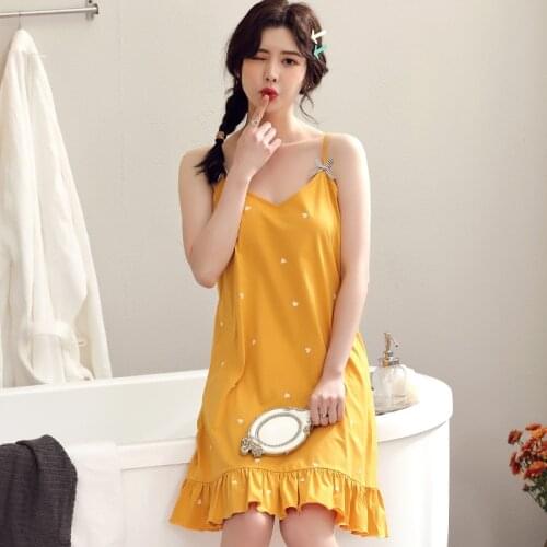 Summer Sling Nightdress Solid Cotton Pajamas Women Large Size XXXL Loose Sleepwear Leisure Homewear Nightwear Nightie