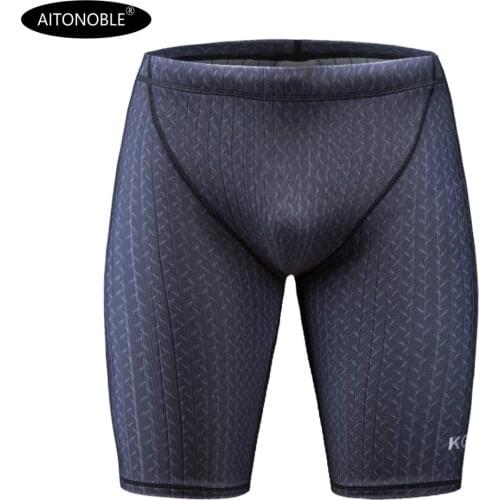 2021 AITONOBLE NEW MENS SWIMMING TRUNKS JAMMERS COMPRESSION FASHION DIGITAL PRINT SWIMSUIT TRUNKS LONG SWIM BOXER