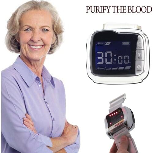 New 650nm Laser Therapy Wrist Diode LLLT for Diabetes Hypertension Treatment Watch Laser Sinusitis Therapeutic Apparatus